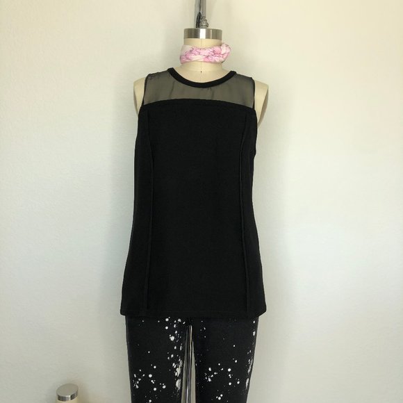 A.L.C. Zaha Crew Neck Mesh Sheer Sleeveless Top - Picture 3 of 7